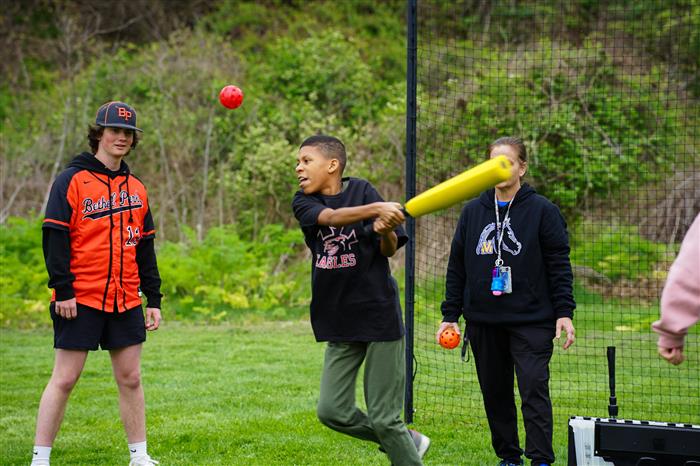 Students from Mon Valley, Pathfinder and Sunrise Schools participate in the 2024 AIU Wiffle Ball Tournament at Pathfinder School.